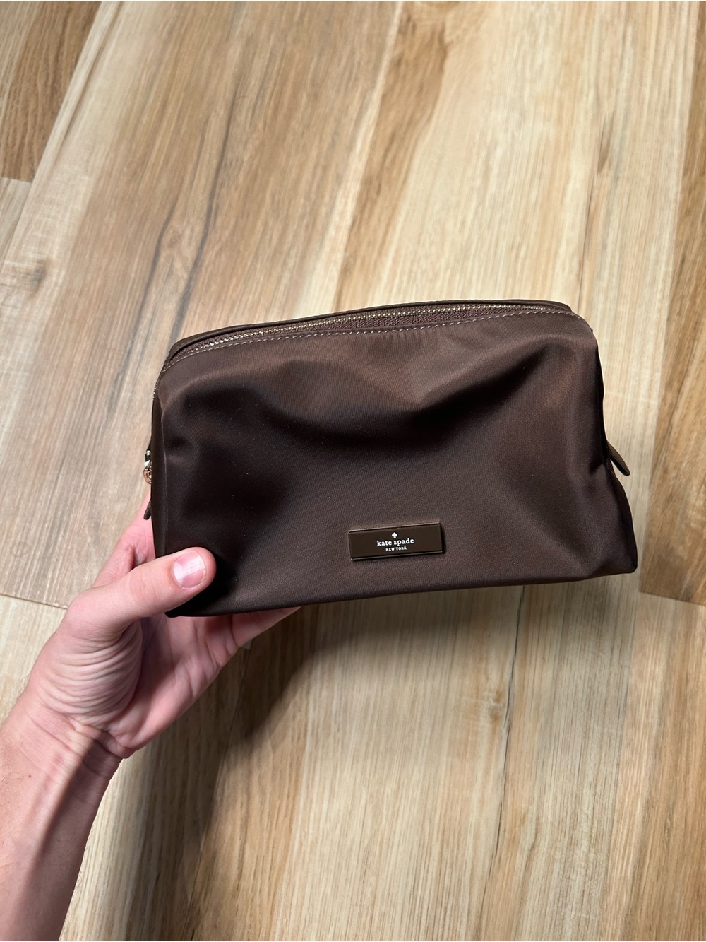 kate spade brown men's toiletry pouch